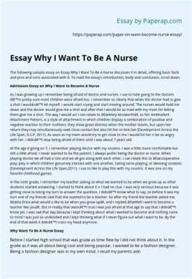 1000 Word Essay on Why I Want to Be a Nurse: A Multifaceted View